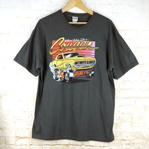 Junk Food Nothing Rides Like A Cougar T-shirt Mens L Gray Car Graphic Funny